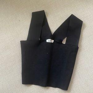 black cropped tank top